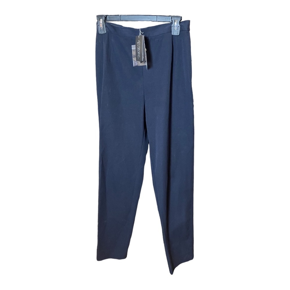 Classiques Entier Pants 8P Blue Pleat High Rise Office Wear Vintage Cotton